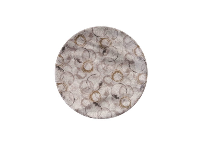 Hermia Bubble Set de 6 Platos de Postre en Porcelana 100% Beige y Negro 19.3 x 19.3 x 2 cm